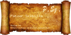 Patzer Szibilla névjegykártya